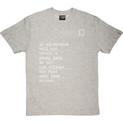 Jane Austen "Adventures" Quote T-Shirt -ThinkWear Collective Sales jane austen adventure tshirt 2 lightoxfordtshirt