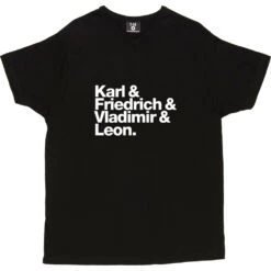 Karl And Friedrich And Vladimir And Leon T-Shirt -ThinkWear Collective Sales karl friedrich vladimir leon tshirt 2 black mens v neck tshirt