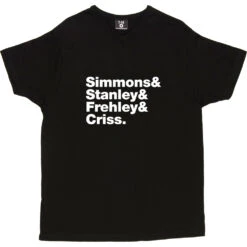 Kiss Line-Up T-Shirt -ThinkWear Collective Sales kiss tshirt 2 black mens v neck tshirt