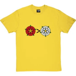 Lancashire Is Greater Than Yorkshire T-Shirt -ThinkWear Collective Sales lancashire greater than yorkshire tshirt 1 yellowtshirt