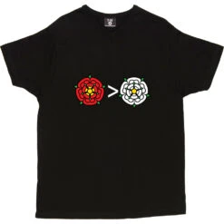 Lancashire Is Greater Than Yorkshire T-Shirt -ThinkWear Collective Sales lancashire greater than yorkshire tshirt 2 black mens v neck tshirt