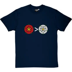 Lancashire Is Greater Than Yorkshire T-Shirt -ThinkWear Collective Sales lancashire greater than yorkshire tshirt 2 navybluetshirt