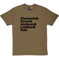 Lindisfarne Line-Up T-Shirt -ThinkWear Collective Sales lindisfarne line up tshirt 1 olivetshirt