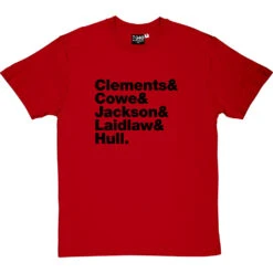 Lindisfarne Line-Up T-Shirt -ThinkWear Collective Sales lindisfarne line up tshirt 1 redtshirt