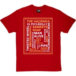 Nightclubs Manchester T-Shirt -ThinkWear Collective Sales manchester clubs tshirt redtshirt