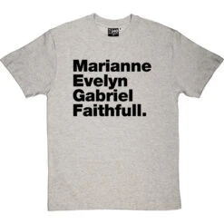 Marianne Evelyn Gabriel Faithfull T-Shirt -ThinkWear Collective Sales marianne evelyn gabriel faithfull tshirt 1 lightoxfordtshirt