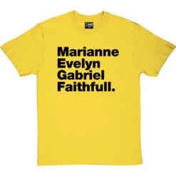 Marianne Evelyn Gabriel Faithfull T-Shirt -ThinkWear Collective Sales marianne evelyn gabriel faithfull tshirt 1 yellowtshirt