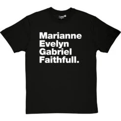 Marianne Evelyn Gabriel Faithfull T-Shirt -ThinkWear Collective Sales marianne evelyn gabriel faithfull tshirt 2 blacktshirt