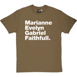 Marianne Evelyn Gabriel Faithfull T-Shirt -ThinkWear Collective Sales marianne evelyn gabriel faithfull tshirt 2 olivetshirt
