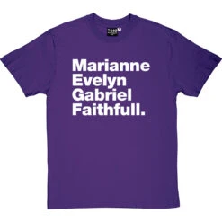 Marianne Evelyn Gabriel Faithfull T-Shirt -ThinkWear Collective Sales marianne evelyn gabriel faithfull tshirt 2 purpletshirt