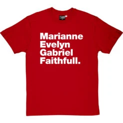 Marianne Evelyn Gabriel Faithfull T-Shirt -ThinkWear Collective Sales marianne evelyn gabriel faithfull tshirt 2 redtshirt
