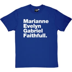 Marianne Evelyn Gabriel Faithfull T-Shirt -ThinkWear Collective Sales marianne evelyn gabriel faithfull tshirt 2 royalbluetshirt