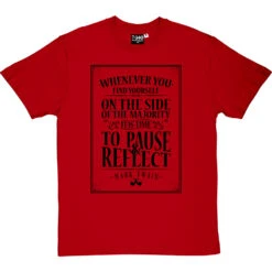 Mark Twain "Majority" Quote T-Shirt -ThinkWear Collective Sales mark twain majority quote tshirt 1 redtshirt