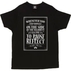 Mark Twain "Majority" Quote T-Shirt -ThinkWear Collective Sales mark twain majority quote tshirt 2 black mens v neck tshirt