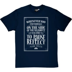 Mark Twain "Majority" Quote T-Shirt -ThinkWear Collective Sales mark twain majority quote tshirt 2 navybluetshirt
