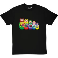 Matryoshka Dolls (Colour) T-Shirt 28 Matryoshka Dolls (Colour) T-Shirt -ThinkWear Collective Sales matryoshka dolls colour tshirt blacktshirt