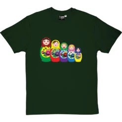 Matryoshka Dolls (Colour) T-Shirt 22 Matryoshka Dolls (Colour) T-Shirt -ThinkWear Collective Sales matryoshka dolls colour tshirt bottlegreentshirt