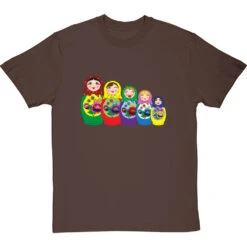 Matryoshka Dolls (Colour) T-Shirt 26 Matryoshka Dolls (Colour) T-Shirt -ThinkWear Collective Sales matryoshka dolls colour tshirt hazelnuttshirt