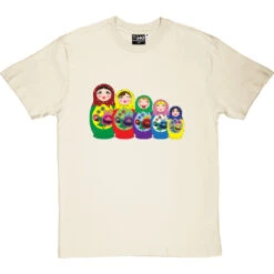 Matryoshka Dolls (Colour) T-Shirt 24 Matryoshka Dolls (Colour) T-Shirt -ThinkWear Collective Sales matryoshka dolls colour tshirt naturaltshirt