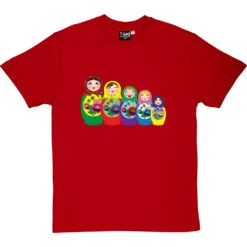 Matryoshka Dolls (Colour) T-Shirt 21 Matryoshka Dolls (Colour) T-Shirt -ThinkWear Collective Sales matryoshka dolls colour tshirt redtshirt