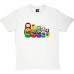 Matryoshka Dolls (Colour) T-Shirt 17 Matryoshka Dolls (Colour) T-Shirt -ThinkWear Collective Sales matryoshka dolls colour tshirt whitetshirt