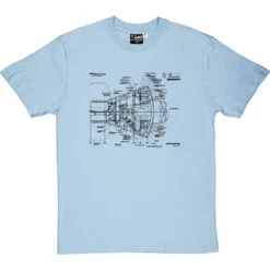Mercury Spacecraft Diagram T-Shirt -ThinkWear Collective Sales mercury diagram tshirt 1 skybluetshirt