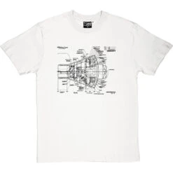 Mercury Spacecraft Diagram T-Shirt -ThinkWear Collective Sales mercury diagram tshirt 1 whitetshirt