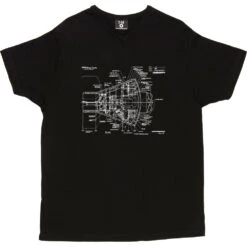 Mercury Spacecraft Diagram T-Shirt -ThinkWear Collective Sales mercury diagram tshirt 2 black mens v neck tshirt