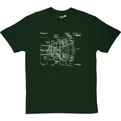 Mercury Spacecraft Diagram T-Shirt -ThinkWear Collective Sales mercury diagram tshirt 2 bottlegreentshirt