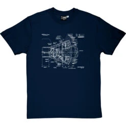 Mercury Spacecraft Diagram T-Shirt -ThinkWear Collective Sales mercury diagram tshirt 2 navybluetshirt