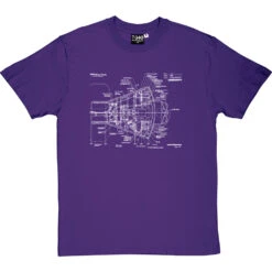 Mercury Spacecraft Diagram T-Shirt -ThinkWear Collective Sales mercury diagram tshirt 2 purpletshirt