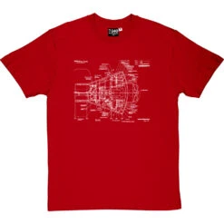 Mercury Spacecraft Diagram T-Shirt -ThinkWear Collective Sales mercury diagram tshirt 2 redtshirt