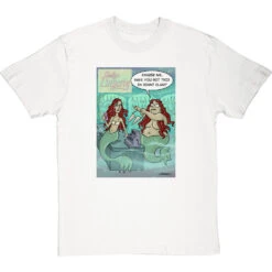 Mermaid Buying A Bra T-Shirt -ThinkWear Collective Sales mermaid buying a bra tshirt whitetshirt