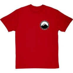 The Mountains Are Calling And I Must Go (Badge) Pocket Print T-Shirt -ThinkWear Collective Sales mountains are calling badge tshirt redtshirt