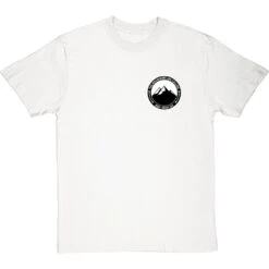 The Mountains Are Calling And I Must Go (Badge) Pocket Print T-Shirt -ThinkWear Collective Sales mountains are calling badge tshirt whitetshirt