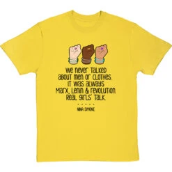 Nina Simone "Real Girls' Talk" T-Shirt -ThinkWear Collective Sales nina simone real girls talk tshirt 1 yellowtshirt
