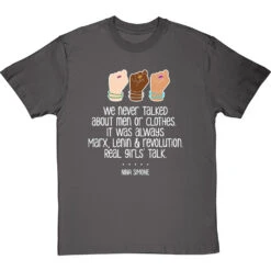 Nina Simone "Real Girls' Talk" T-Shirt -ThinkWear Collective Sales nina simone real girls talk tshirt 2 charcoaltshirt