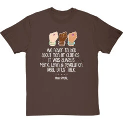 Nina Simone "Real Girls' Talk" T-Shirt -ThinkWear Collective Sales nina simone real girls talk tshirt 2 hazelnuttshirt