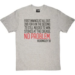 Ben Stokes At The Crease: No Problem T-Shirt -ThinkWear Collective Sales no problem tshirt 1 lightoxfordtshirt
