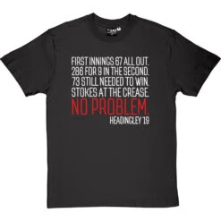 Ben Stokes At The Crease: No Problem T-Shirt -ThinkWear Collective Sales no problem tshirt 2 charcoaltshirt