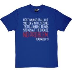 Ben Stokes At The Crease: No Problem T-Shirt -ThinkWear Collective Sales no problem tshirt 2 royalbluetshirt