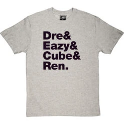 NWA (Dre & Eazy & Cube & Ren) Line-Up T-Shirt -ThinkWear Collective Sales nwa2 line up tshirt 1 lightoxfordtshirt