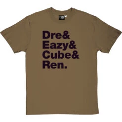 NWA (Dre & Eazy & Cube & Ren) Line-Up T-Shirt -ThinkWear Collective Sales nwa2 line up tshirt 1 olivetshirt