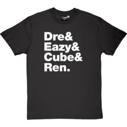 NWA (Dre & Eazy & Cube & Ren) Line-Up T-Shirt -ThinkWear Collective Sales nwa2 line up tshirt 2 charcoaltshirt