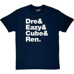 NWA (Dre & Eazy & Cube & Ren) Line-Up T-Shirt -ThinkWear Collective Sales nwa2 line up tshirt 2 navybluetshirt