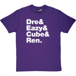 NWA (Dre & Eazy & Cube & Ren) Line-Up T-Shirt -ThinkWear Collective Sales nwa2 line up tshirt 2 purpletshirt