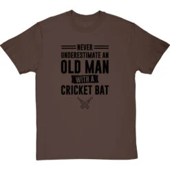 Never Underestimate An Old Man With A Cricket Bat T-Shirt -ThinkWear Collective Sales old man cricket bat tshirt 1 hazelnuttshirt