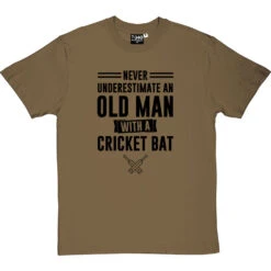 Never Underestimate An Old Man With A Cricket Bat T-Shirt -ThinkWear Collective Sales old man cricket bat tshirt 1 olivetshirt