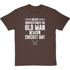 Never Underestimate An Old Man With A Cricket Bat T-Shirt -ThinkWear Collective Sales old man cricket bat tshirt 2 hazelnuttshirt