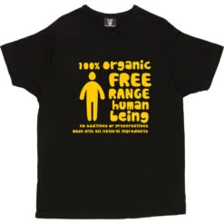 100% Organic Free Range Human Being T-Shirt -ThinkWear Collective Sales organic free range tshirt 6 black mens v neck tshirt
